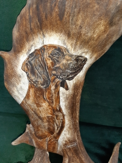 Motiv na daňčí lopatě - BAVORSKÝ BARVÁŘ - na přání zákazníka