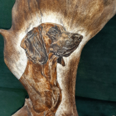 Motiv na daňčí lopatě - BAVORSKÝ BARVÁŘ - na přání zákazníka