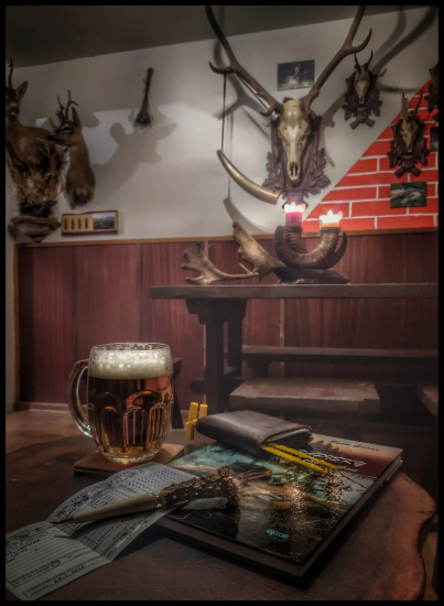 Tu v mojej poľovnickej izbe sa mi sedí fantasticky