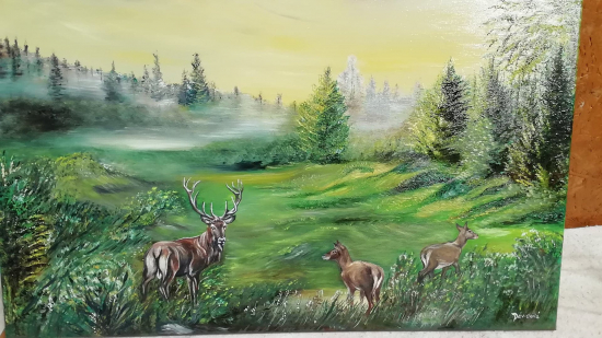 jelenia zver maľba olej