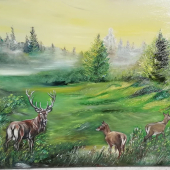 jelenia zver maľba olej