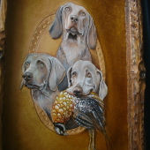Obraz v koži ,21x32cm+ drevený rám