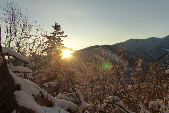 Východ slnka nad Nízkymi Tatrami