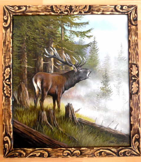 V masívnom ráme, zo starého dreva.