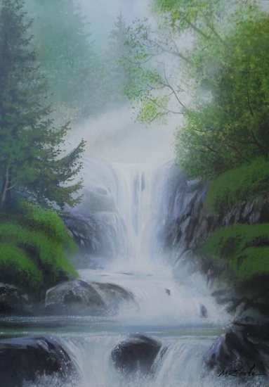 Lesný potok-vodopád.