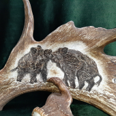 Hodiny z daňčí lopaty - DIVOČÁCI - na přání zákazníka