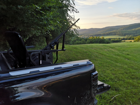 Strelecká stolička na Pick up-e