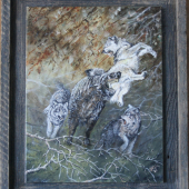 lesná dráma 2, olej na plátne, 35x45cm