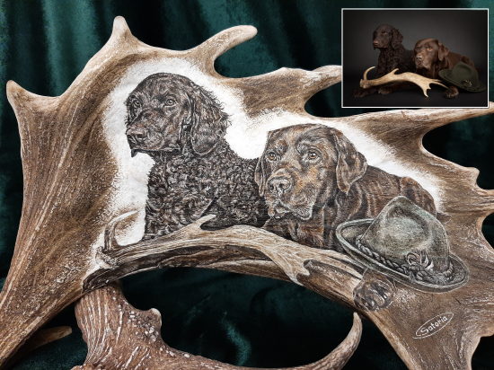 Motiv na daňčí lopatě - na přání