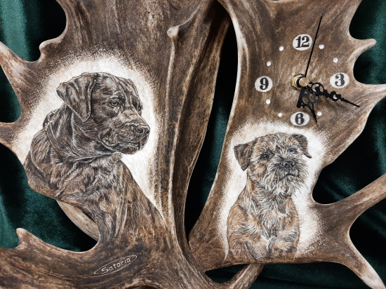 Hodiny z daňčích lopat - na přání