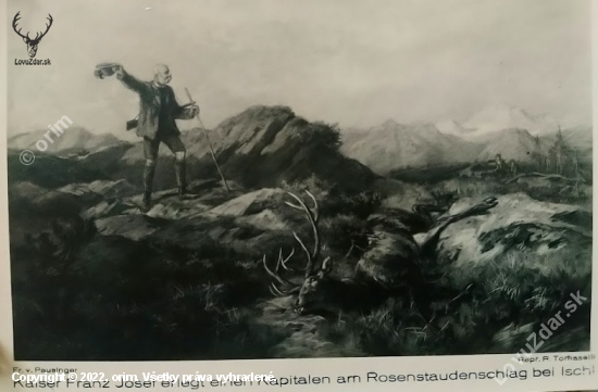 Frantisek Jozef I s ulovkom jeleňa.