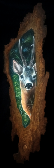 Portrét na orechovej kôre