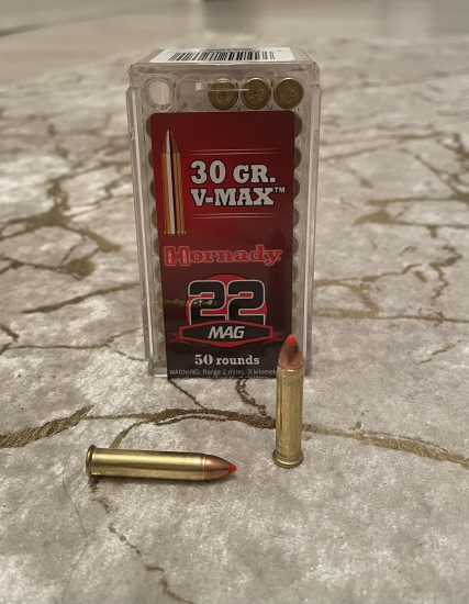 22 WMR-Hornady V-MAX 30GR.