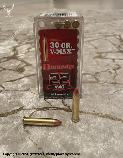 22 WMR-Hornady V-MAX 30GR.