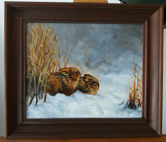 Marcové zajačiky - akryl 25x20