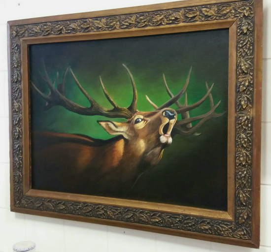 Jeleň - olejomaľba