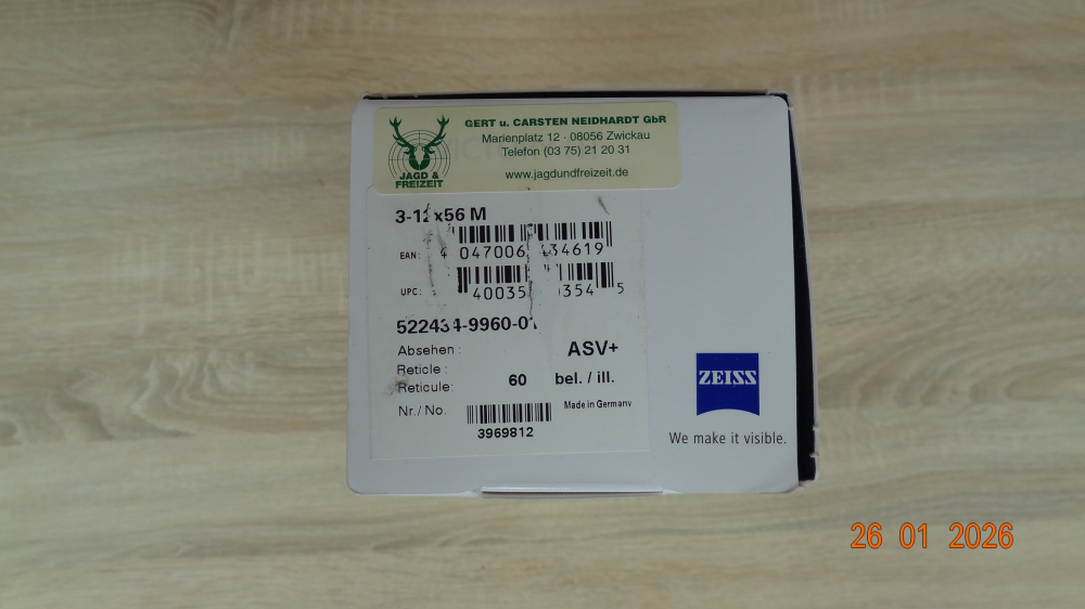 Predám ďalekohľad Zeiss HT 3-12x56 /LA60 ASV+