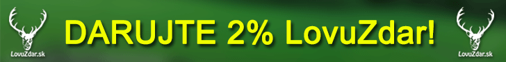 darujte 2 percentá pre podporu LovuZdar.sk