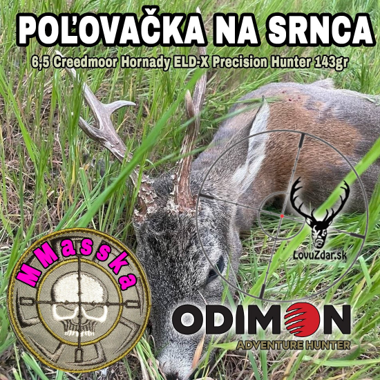 Poľovačka na srnca 6 5 creedmoor hornady eld-x hunter 143gr